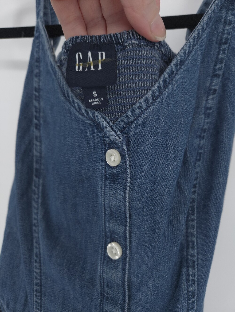 GAP Denim Seamed Maxi Dress Medium Wash NWOT - Picture 10 of 11